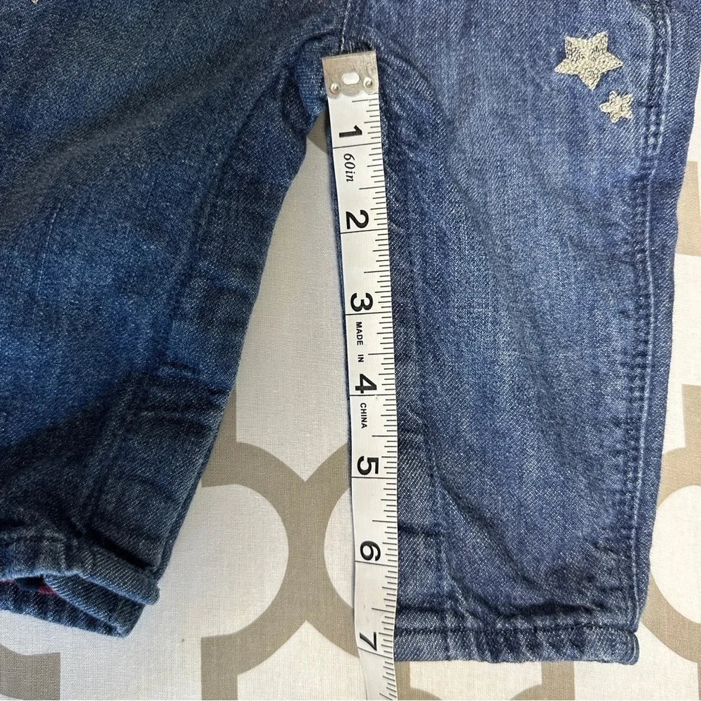 OshKosh Vestbak Buffalo Check Lined Denim Oversalls Embroidered Start Sz 3M